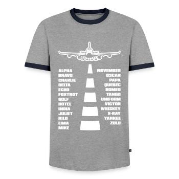 Flugzeug Luftfahrt Pilot Lustiges Piloten Geschenk - Männer Kontrast-T-Shirt - Grau/Navy  - Vorne - AI Model Female 172 light (172cm) & AI Model Male 178 light (178cm)