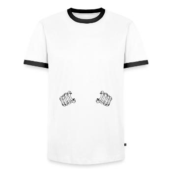 Truck Driver Trucker Truck Driver Driver - Men's Ringer Shirt - white/black - Front - AI Model Female 172 light (172cm) & AI Model Male 178 dark (178cm)