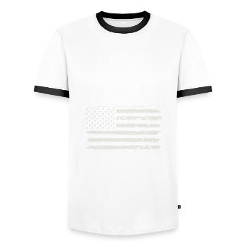 Drôle d’acteur Actrice Cadeau - T-shirt contrasté Homme - blanc/noir - Devant - AI Model Female 172 light (172cm) & AI Model Male 178 dark (178cm)