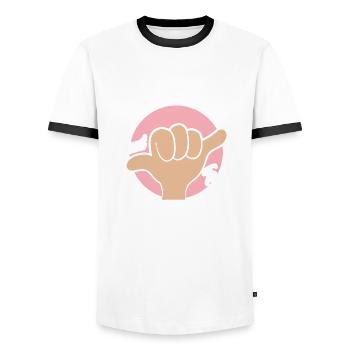 Jiu Jitsu Jiu Jitsu Jiu Jitsu - Men's Ringer Shirt - white/black - Front - AI Model Female 172 light (172cm) & AI Model Male 178 dark (178cm)