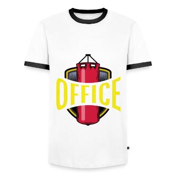 Funny Boxing Boxer Gift - Men's Ringer Shirt - white/black - Front - AI Model Female 172 light (172cm) & AI Model Male 178 dark (178cm)