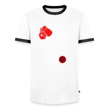 Funny Boxing Boxer Gift - Men's Ringer Shirt - white/black - Front - AI Model Female 172 light (172cm) & AI Model Male 178 dark (178cm)