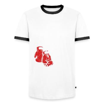 Funny Boxing Boxer Gift - Men's Ringer Shirt - white/black - Front - AI Model Female 172 light (172cm) & AI Model Male 178 dark (178cm)