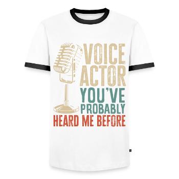 Drôle d’acteur Actrice Cadeau - T-shirt contrasté Homme - blanc/noir - Devant - AI Model Female 172 light (172cm) & AI Model Male 178 dark (178cm)