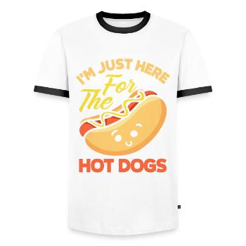 Hot Dog Hot Dogs Liebhaber Geschenk - Männer Kontrast-T-Shirt - Weiß/Schwarz - Vorne - AI Model Female 172 light (172cm) & AI Model Male 178 dark (178cm)