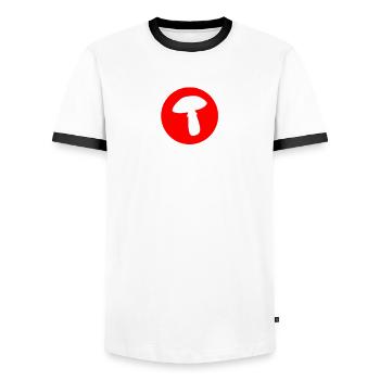 Mutig Mutiger Pilzsammler Lustiges Pilzsammler - Männer Kontrast-T-Shirt - Weiß/Schwarz - Vorne - AI Model Female 172 light (172cm) & AI Model Male 178 dark (178cm)