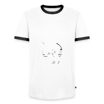 Jiu Jitsu Jiu Jitsu Jiu Jitsu - Men's Ringer Shirt - white/black - Front - AI Model Female 172 light (172cm) & AI Model Male 178 dark (178cm)