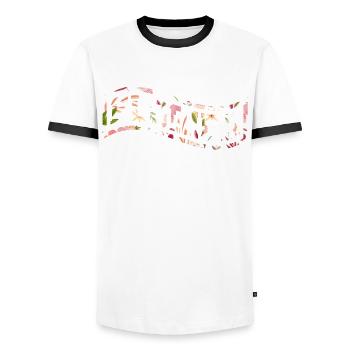 Florida - Men's Ringer Shirt - white/black - Front - AI Model Female 172 light (172cm) & AI Model Male 178 dark (178cm)