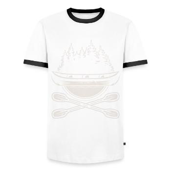 Kayak Canoë - T-shirt contrasté Homme - blanc/noir - Devant - AI Model Female 172 light (172cm) & AI Model Male 178 dark (178cm)