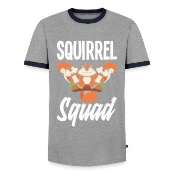 Écureuil - T-shirt contrasté Homme - gris/marine  - Devant - AI Model Female 172 light (172cm) & AI Model Male 178 light (178cm)