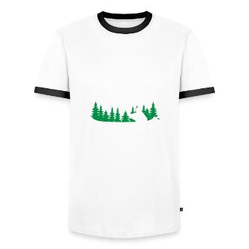Kayak Canoë - T-shirt contrasté Homme - blanc/noir - Devant - AI Model Female 172 light (172cm) & AI Model Male 178 dark (178cm)