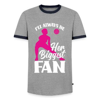 Drôle de volleyball maman papa cadeau - T-shirt contrasté Homme - gris/marine  - Devant - AI Model Female 172 light (172cm) & AI Model Male 178 light (178cm)