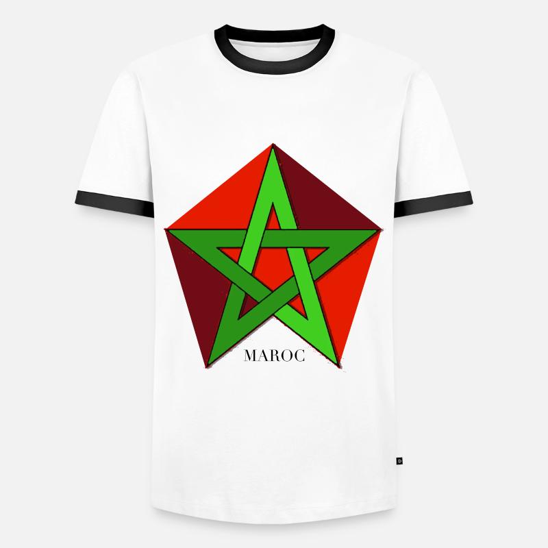 Morocco - Men's Ringer Shirt - white/black