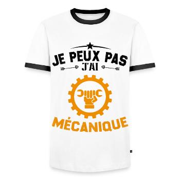 Je Peux Pas J'ai Mécanique Mécanicien Cadeau - T-shirt contrasté Homme - blanc/noir - Devant - AI Model Female 172 light (172cm) & AI Model Male 178 dark (178cm)