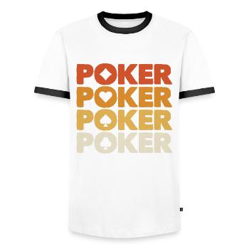 Poker Player Poker Player Poker Gift - Men's Ringer Shirt - white/black - Front - AI Model Female 172 light (172cm) & AI Model Male 178 dark (178cm)