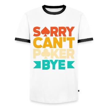 Poker Spieler Pokerspieler Pokern Geschenk - Männer Kontrast-T-Shirt - Weiß/Schwarz - Vorne - AI Model Female 172 light (172cm) & AI Model Male 178 dark (178cm)