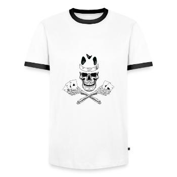 Poker Spieler Pokerspieler Pokern Geschenk - Männer Kontrast-T-Shirt - Weiß/Schwarz - Vorne - AI Model Female 172 light (172cm) & AI Model Male 178 dark (178cm)
