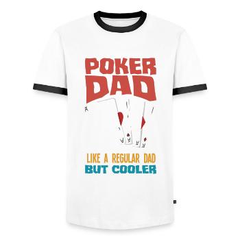 Poker Player Poker Player Poker Gift - Men's Ringer Shirt - white/black - Front - AI Model Female 172 light (172cm) & AI Model Male 178 dark (178cm)