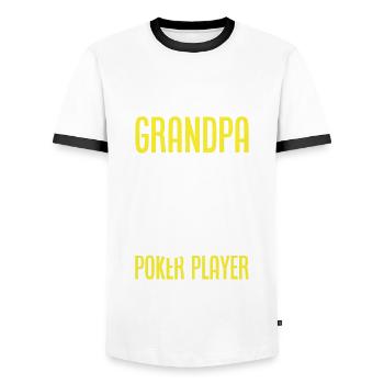 Poker Player Poker Player Poker Gift - Men's Ringer Shirt - white/black - Front - AI Model Female 172 light (172cm) & AI Model Male 178 dark (178cm)