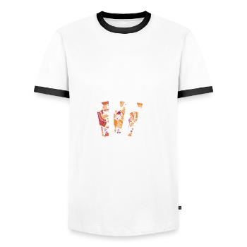 Poker Player Poker Player Poker Gift - Men's Ringer Shirt - white/black - Front - AI Model Female 172 light (172cm) & AI Model Male 178 dark (178cm)