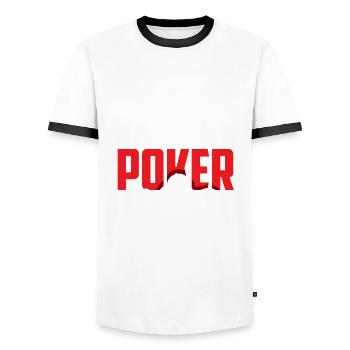 Poker Spieler Pokerspieler Pokern Geschenk - Männer Kontrast-T-Shirt - Weiß/Schwarz - Vorne - AI Model Female 172 light (172cm) & AI Model Male 178 dark (178cm)