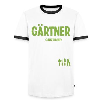 Gärtner Lustiges Gärtner Garten Geschenk - Männer Kontrast-T-Shirt - Weiß/Schwarz - Vorne - AI Model Female 172 light (172cm) & AI Model Male 178 dark (178cm)