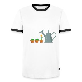 Nur Noch Eine Pflanze Lustiges Gärtner Garten - Männer Kontrast-T-Shirt - Weiß/Schwarz - Vorne - AI Model Female 172 light (172cm) & AI Model Male 178 dark (178cm)