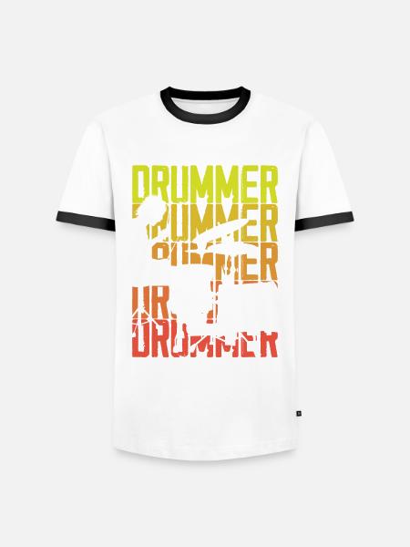 Drums Drummer Gift - T-shirt contrasté Homme - blanc/noir