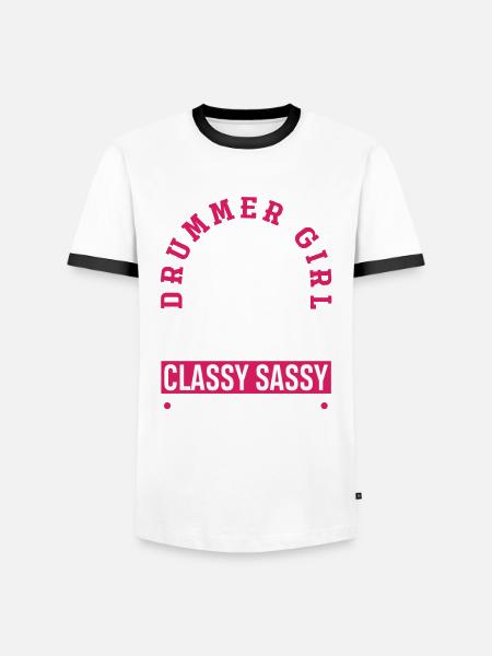 Girl Drums Drummer Gift - Men's Ringer Shirt - white/black