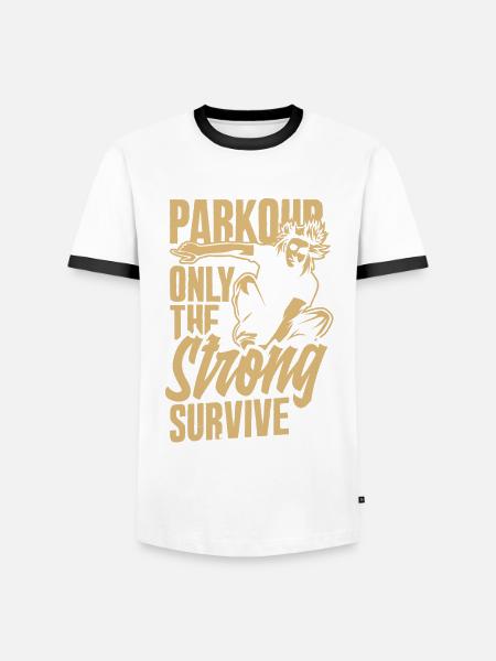 Funny Parkour Runner Freerunner Gift - Men's Ringer Shirt - white/black