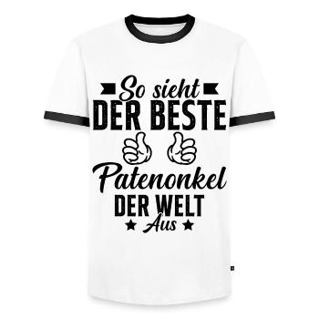 so sieht der beste patenonkel der welt aus - Männer Kontrast-T-Shirt - Weiß/Schwarz - Vorne - AI Model Female 172 light (172cm) & AI Model Male 178 dark (178cm)
