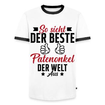 so sieht der beste patenonkel der welt aus - Männer Kontrast-T-Shirt - Weiß/Schwarz - Vorne - AI Model Female 172 light (172cm) & AI Model Male 178 dark (178cm)