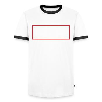 Funny Probing Metal Detector Detector - Men's Ringer Shirt - white/black - Front - AI Model Female 172 light (172cm) & AI Model Male 178 dark (178cm)