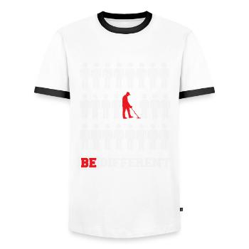 Lustiges Sondeln Metalldetektor Sondengänger - Männer Kontrast-T-Shirt - Weiß/Schwarz - Vorne - AI Model Female 172 light (172cm) & AI Model Male 178 dark (178cm)