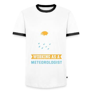 Meteorologe Meteorologie Sturmjäger Geschenk - Männer Kontrast-T-Shirt - Weiß/Schwarz - Vorne - AI Model Female 172 light (172cm) & AI Model Male 178 dark (178cm)