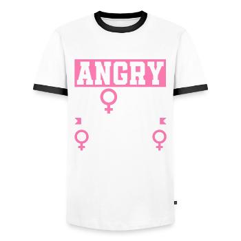 Feminismus Feministin - Männer Kontrast-T-Shirt - Weiß/Schwarz - Vorne - AI Model Female 172 light (172cm) & AI Model Male 178 dark (178cm)