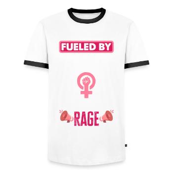 Feminismus Feministin - Männer Kontrast-T-Shirt - Weiß/Schwarz - Vorne - AI Model Female 172 light (172cm) & AI Model Male 178 dark (178cm)