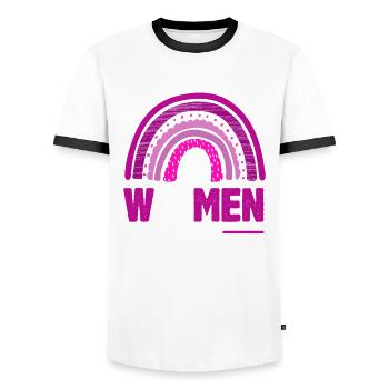 Feminismus Feministin - Männer Kontrast-T-Shirt - Weiß/Schwarz - Vorne - AI Model Female 172 light (172cm) & AI Model Male 178 dark (178cm)