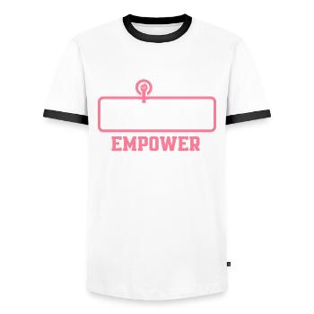 Feminismus Feministin - Männer Kontrast-T-Shirt - Weiß/Schwarz - Vorne - AI Model Female 172 light (172cm) & AI Model Male 178 dark (178cm)