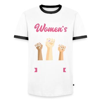 Feminismus Feministin - Männer Kontrast-T-Shirt - Weiß/Schwarz - Vorne - AI Model Female 172 light (172cm) & AI Model Male 178 dark (178cm)