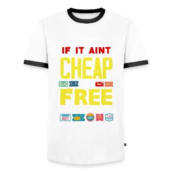 Funny Extreme Couponing Coupon Gift - Men's Ringer Shirt - white/black - Front - AI Model Female 172 light (172cm) & AI Model Male 178 dark (178cm)