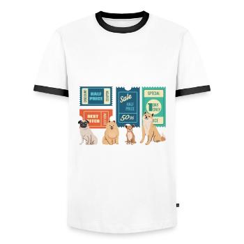 Funny Extreme Couponing Coupon Gift - Men's Ringer Shirt - white/black - Front - AI Model Female 172 light (172cm) & AI Model Male 178 dark (178cm)