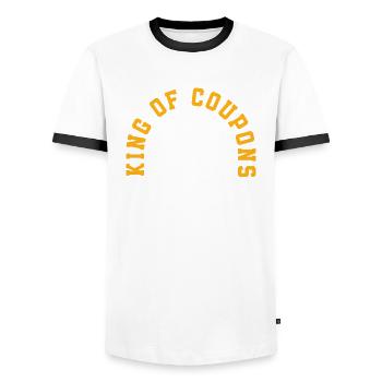 Funny Extreme Couponing Coupon Gift - Men's Ringer Shirt - white/black - Front - AI Model Female 172 light (172cm) & AI Model Male 178 dark (178cm)