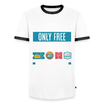 Funny Extreme Couponing Coupon Gift - Men's Ringer Shirt - white/black - Front - AI Model Female 172 light (172cm) & AI Model Male 178 dark (178cm)