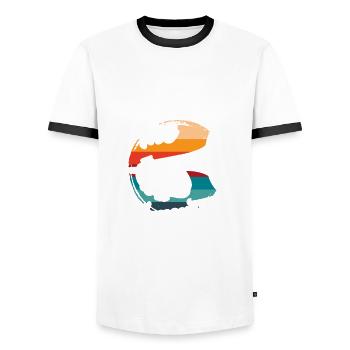Trumpet Trumpeter Trumpet Player - Men's Ringer Shirt - white/black - Front - AI Model Female 172 light (172cm) & AI Model Male 178 dark (178cm)