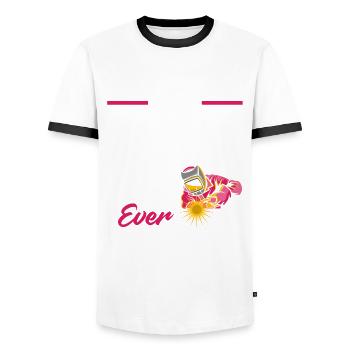 Funny Welder Gift - Men's Ringer Shirt - white/black - Front - AI Model Female 172 light (172cm) & AI Model Male 178 dark (178cm)