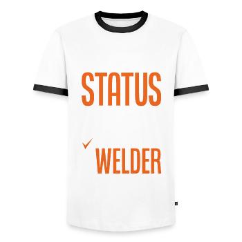 Funny Welder Gift - Men's Ringer Shirt - white/black - Front - AI Model Female 172 light (172cm) & AI Model Male 178 dark (178cm)