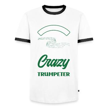 Trompete Trompeter Trompeten Spieler - Männer Kontrast-T-Shirt - Weiß/Schwarz - Vorne - AI Model Female 172 light (172cm) & AI Model Male 178 dark (178cm)
