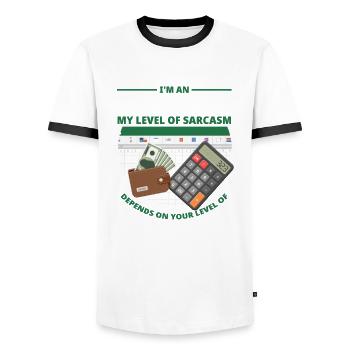 Lustiges Steuerberater Buchhalter Geschenk - Männer Kontrast-T-Shirt - Weiß/Schwarz - Vorne - AI Model Female 172 light (172cm) & AI Model Male 178 dark (178cm)