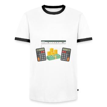 Lustiges Steuerberater Buchhalter Geschenk - Männer Kontrast-T-Shirt - Weiß/Schwarz - Vorne - AI Model Female 172 light (172cm) & AI Model Male 178 dark (178cm)